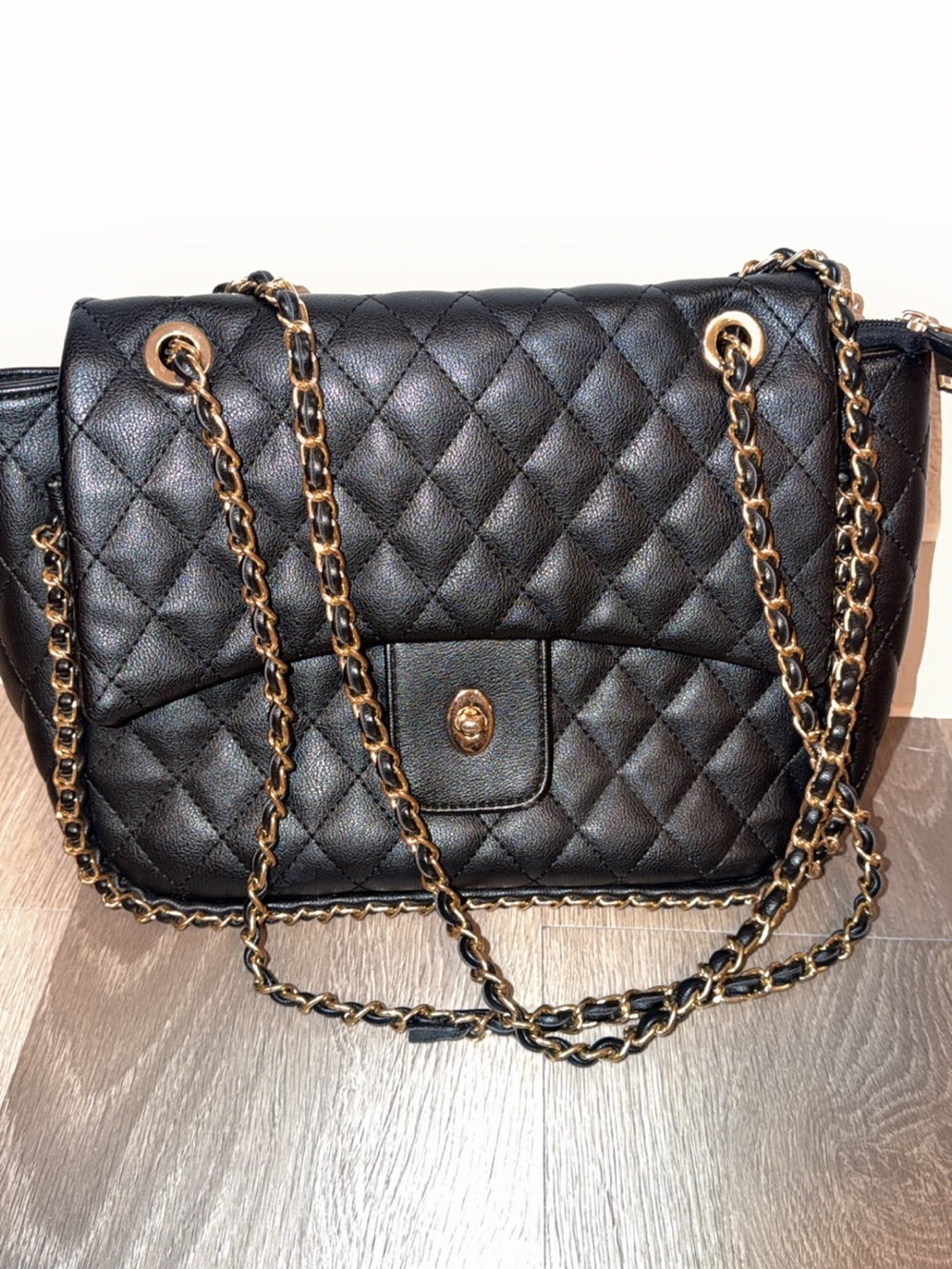 Classic Black Quilted Chain Shoulder Bag